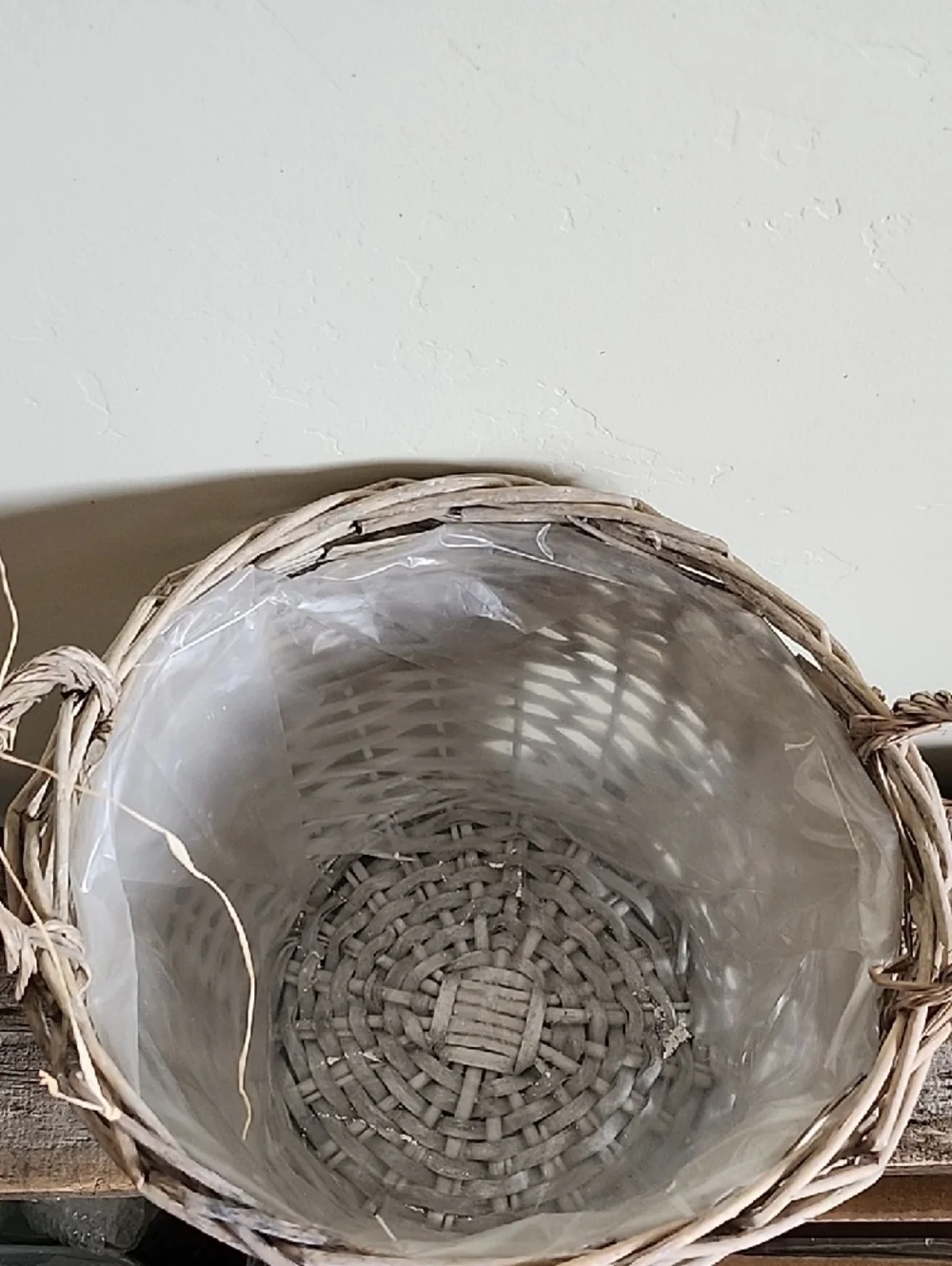 Woven Two-Tone Decorative Storage Basket - White and Natural